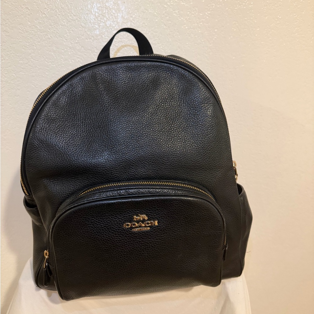 Coach Dark Gray Leather Men's Backpack - Picture 4 of 13